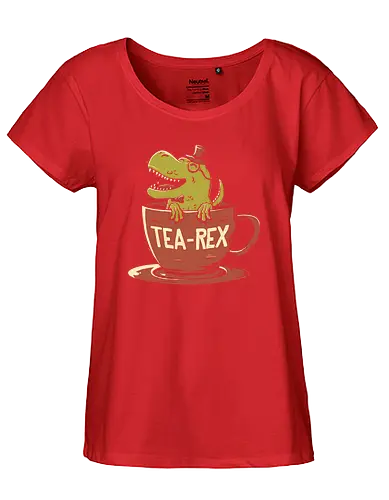 T-Rex - british, t-rex, tyrannosaurus, cup, drink, t - Fairtrade Girl Shirt