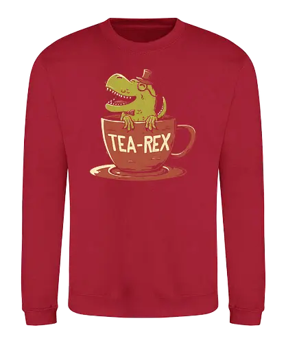 T-Rex - british, t-rex, tyrannosaurus, cup, drink, t - Sweatshirt