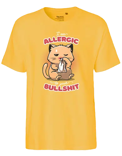 Allergic to your Bullshit - cat, allergie, allergy, bullshit, neko, cute - Fairtrade T-Shirt