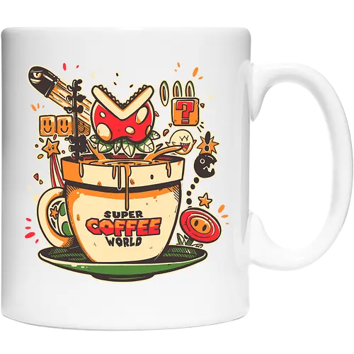 Super Coffee World - mario, coffee, Piranha, plant, platformer, kaffee