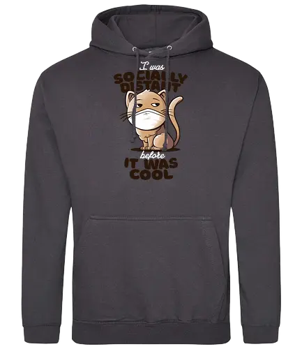 Socially Distant Cat - Corona, cat, Social Distancing, neko, nerd, Recluse - Standard Hoodie