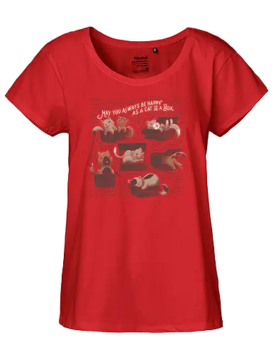 Cats in a Box - cat, katze, box, karton, Cardboard, cute - Fairtrade Girl Shirt