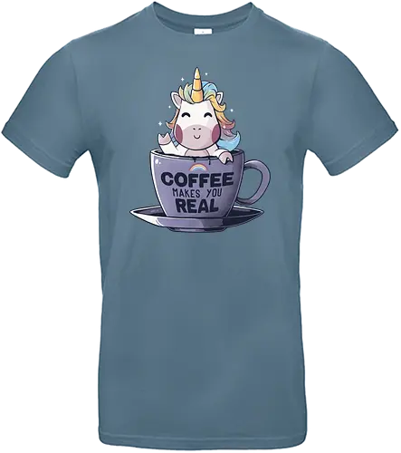 Coffee Makes You Real - unicorn, einhorn, coffee, kaffee, magic - Standard T-Shirt
