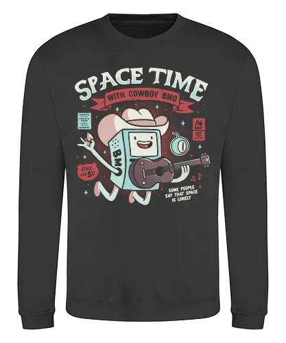 Space Time - tv, cartoon, space, BMO, space cowboy, adventure, time - Sweatshirt