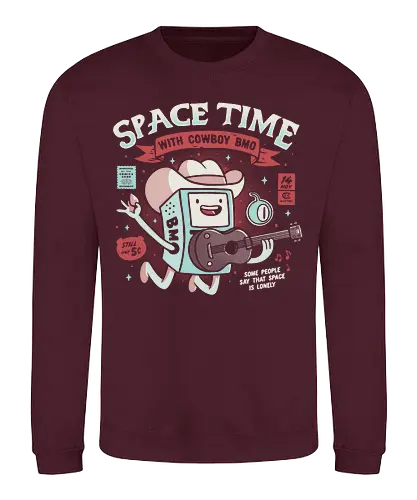 Space Time - tv, cartoon, space, BMO, space cowboy, adventure, time - Sweatshirt