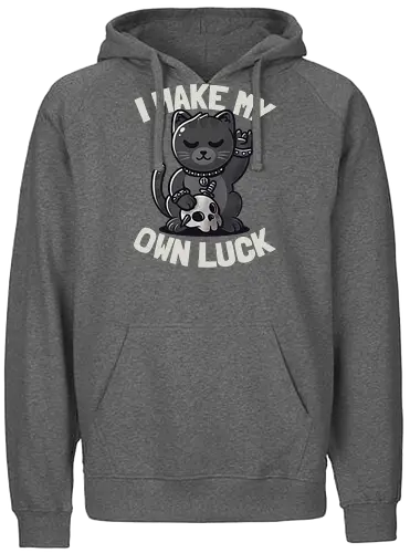 I Make My Own Luck - metal, maneki neko, katze, glückskatze, lucky cat - Fairtrade Hoodie
