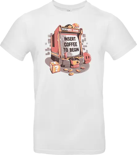 Insert Coffee To Begin - kaffee, arcade, game, morning, monday, gaming - Standard T-Shirt
