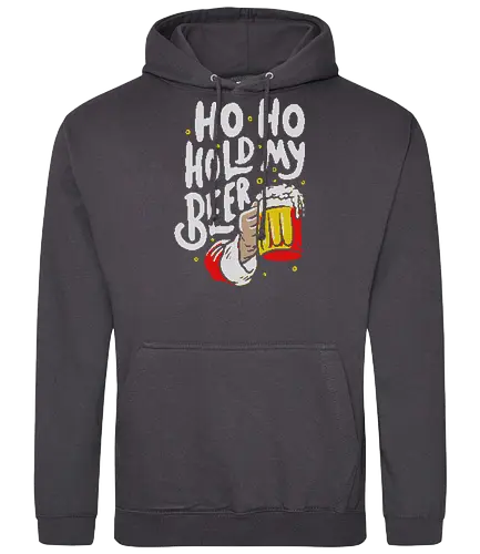 Ho Ho Hold My Beer - christmas, weihnachten, hold my beer, Knitted, bier - Standard Hoodie