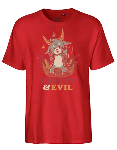 Pretty and Evil - baphomet, satan, selfie, pentagram, Felt cute - Fairtrade T-Shirt