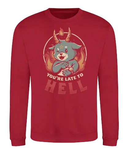Late to Hell - baphomet, satan, hell, clock is ticking - Sweatshirt