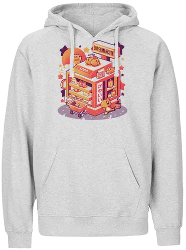 Supermarcute - einkaufen, shopping, supermarket, cute, cat, katze - Fairtrade Hoodie