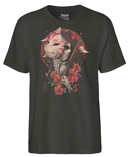 Death Messenger - mask, kitsune, fox, tod, hana, death - Fairtrade T-Shirt