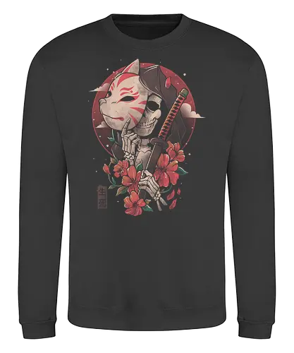 Death Messenger - mask, kitsune, fox, tod, hana, death - Sweatshirt
