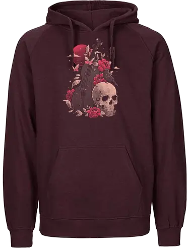 Death and Music - schädel, tot, geige, violine - Fairtrade Hoodie
