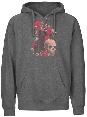 Death and Music - schädel, tot, geige, violine - Fairtrade Hoodie
