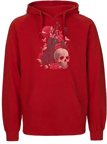 Death and Music - schädel, tot, geige, violine - Fairtrade Hoodie