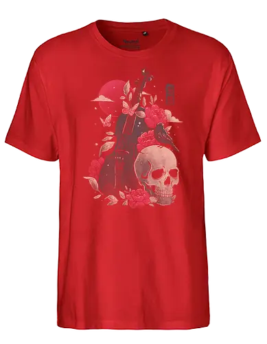 Death and Music - schädel, tot, geige, violine - Fairtrade T-Shirt
