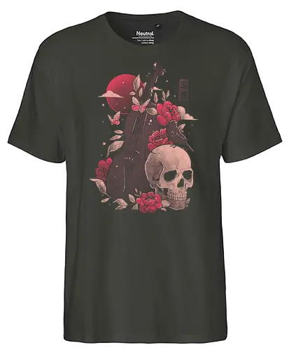 Death and Music - schädel, tot, geige, violine - Fairtrade T-Shirt
