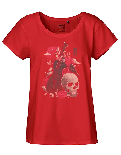 Death and Music - schädel, tot, geige, violine - Fairtrade Girl Shirt