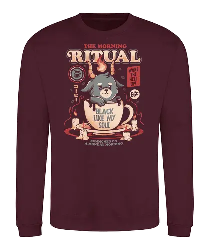 The Morning Ritual - ritual, baphomet, monday, coffee, kaffee - Sweatshirt