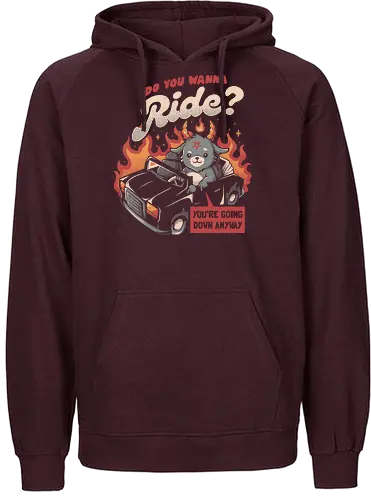 Ride to Hell - baphomet, demon, auto - Fairtrade Hoodie