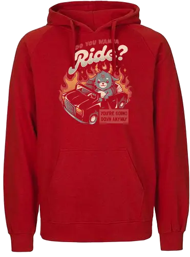 Ride to Hell - baphomet, demon, auto - Fairtrade Hoodie