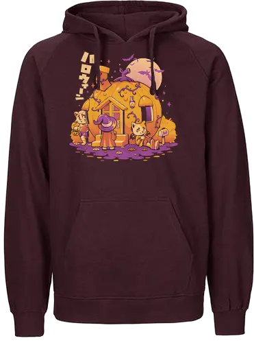 Purrpkin House - purr, pumpkin, kürbis, katze, cat, cute, halloween - Fairtrade Hoodie
