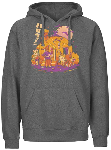 Purrpkin House - purr, pumpkin, kürbis, katze, cat, cute, halloween - Fairtrade Hoodie