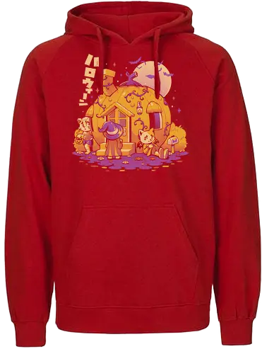 Purrpkin House - purr, pumpkin, kürbis, katze, cat, cute, halloween - Fairtrade Hoodie