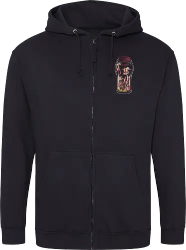 Gnome Jar - gnom, glas, jar, pilz, mushroom - Zip Hoodie