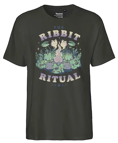 The Ribbit Ritual - Frog, toad, ghost, pentagram - Fairtrade T-Shirt