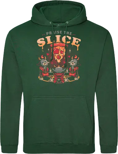 Praise the Slice - demon, baphomet, pentagram, pizza - Standard Hoodie