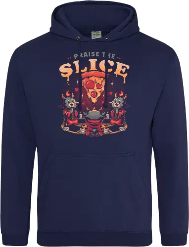 Praise the Slice - demon, baphomet, pentagram, pizza - Standard Hoodie
