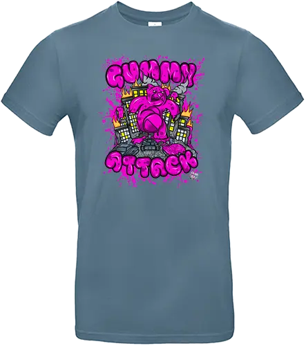 Gummy Attack - gummibär, gummibären, attack, attacke, kaiju, fun, food, essen, candy, gummy br - Standard T-Shirt