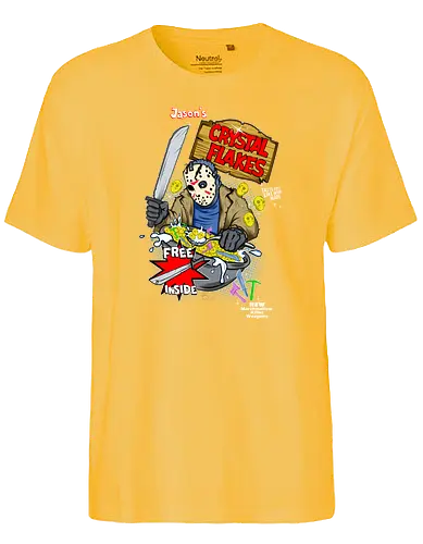 Jason's Crystal Flakes - jason, friday the 13th, freitag der 13., horror, müsli, flakes, crystal lake, movie, film, cerl - Fairtrade T-Shirt