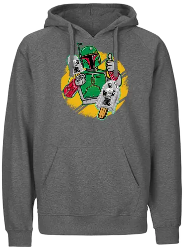 Boba Carbonite Ice Cream - bounty hunter, boba, space opera, icecream - Fairtrade Hoodie