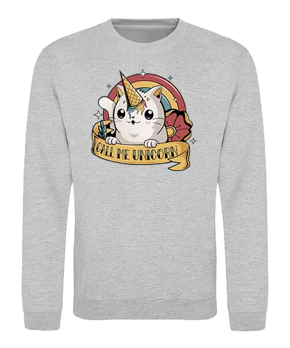 Call me Unicorn - einhorn, katze, cat, cone, eis, tattoo, icecrm - Sweatshirt