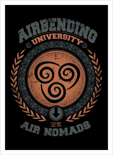Airbending University - korra, aang, avatar, elemente, comic, zeichentrick, fantasy - Artprint