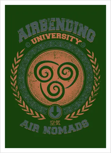 Airbending University - korra, aang, avatar, elemente, comic, zeichentrick, fantasy - Artprint