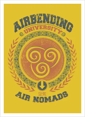 Airbending University - korra, aang, avatar, elemente, comic, zeichentrick, fantasy - Artprint