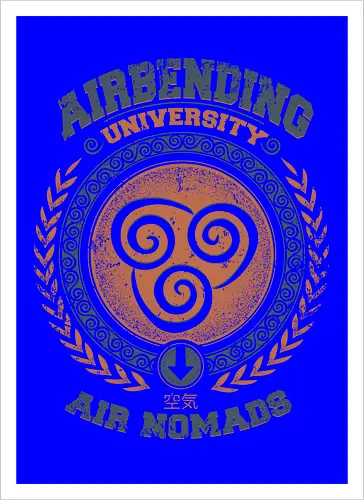 Airbending University - korra, aang, avatar, elemente, comic, zeichentrick, fantasy - Artprint