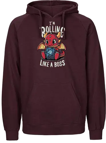 Rolling like a Boss - dragon, drache, w20, dice, würfel, Pen and Paper, dungeons, pen and paper, rpg - Fairtrade Hoodie