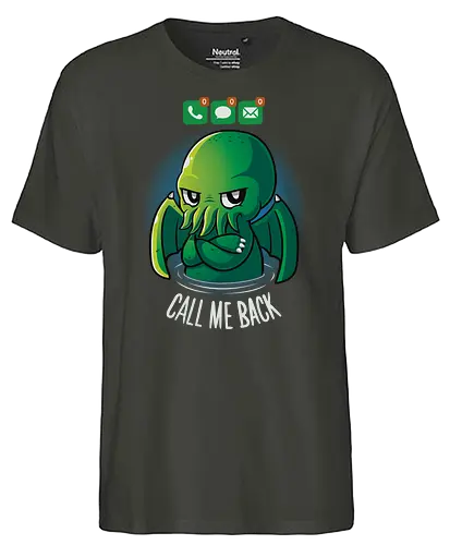 Call back Cthulhu - call of cthulhu, cthulhu, monster, lovecraft, necronomicon - Fairtrade T-Shirt