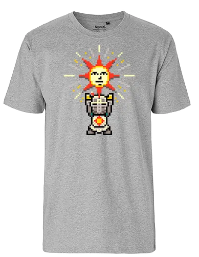 Praise the Pixel - souls, praise the sun, solaire of astora, sun, sonne, gaming, pixel - Fairtrade T-Shirt