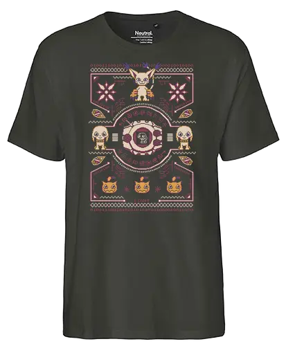 Light Christmas - christmas, weihnachten, digital, monster, licht, Ugly christmas swter - Fairtrade T-Shirt