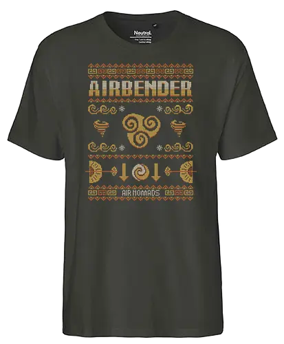 Bender Christmas Sweater - air, Nomads, aang, christmas, weihnachten, Ugly christmas sweater - Fairtrade T-Shirt