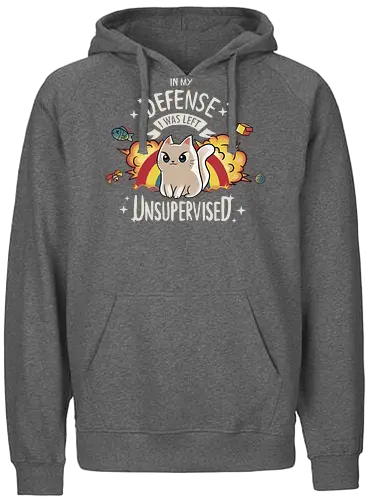 Unsupervised Cat - cat, katze, box, chaos - Fairtrade Hoodie