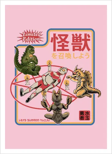 Let's summon Kaiju - ouija, beschwören, satan, kaiju, monster, summon, dark, goth, pentagram, candles - Artprint