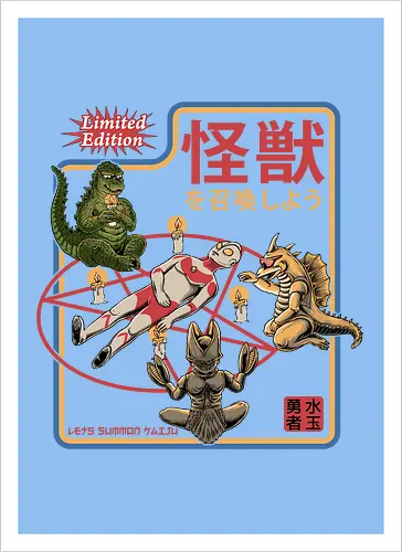 Let's summon Kaiju - ouija, beschwören, satan, kaiju, monster, summon, dark, goth, pentagram, candles - Artprint