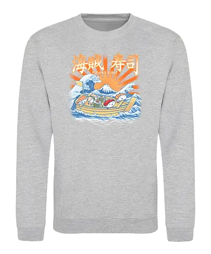 Sushi Pirates - sushi, pirates, kanagawa, nigiri, maki, fish, fisch, welle, meer, fuji, fujisan, japan, nippon, pirat, grt wave - Sweatshirt